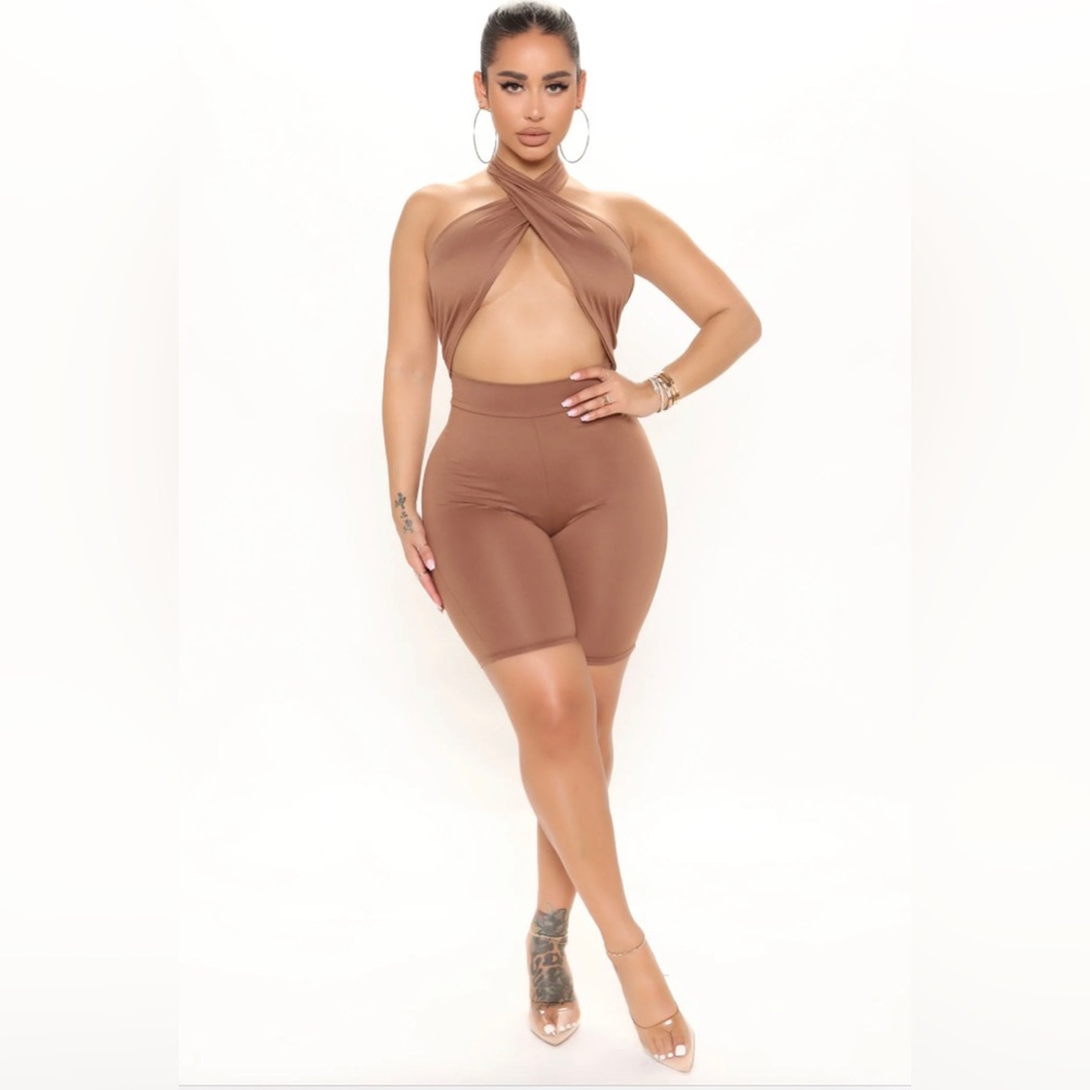 Fashion Nova Biker Shorts Romper